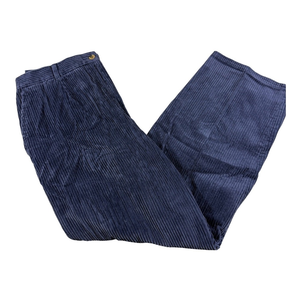 Appleseed's Corduroy Pants Womens 16 Navy Blue Elastic Waist Straight Leg Cotton